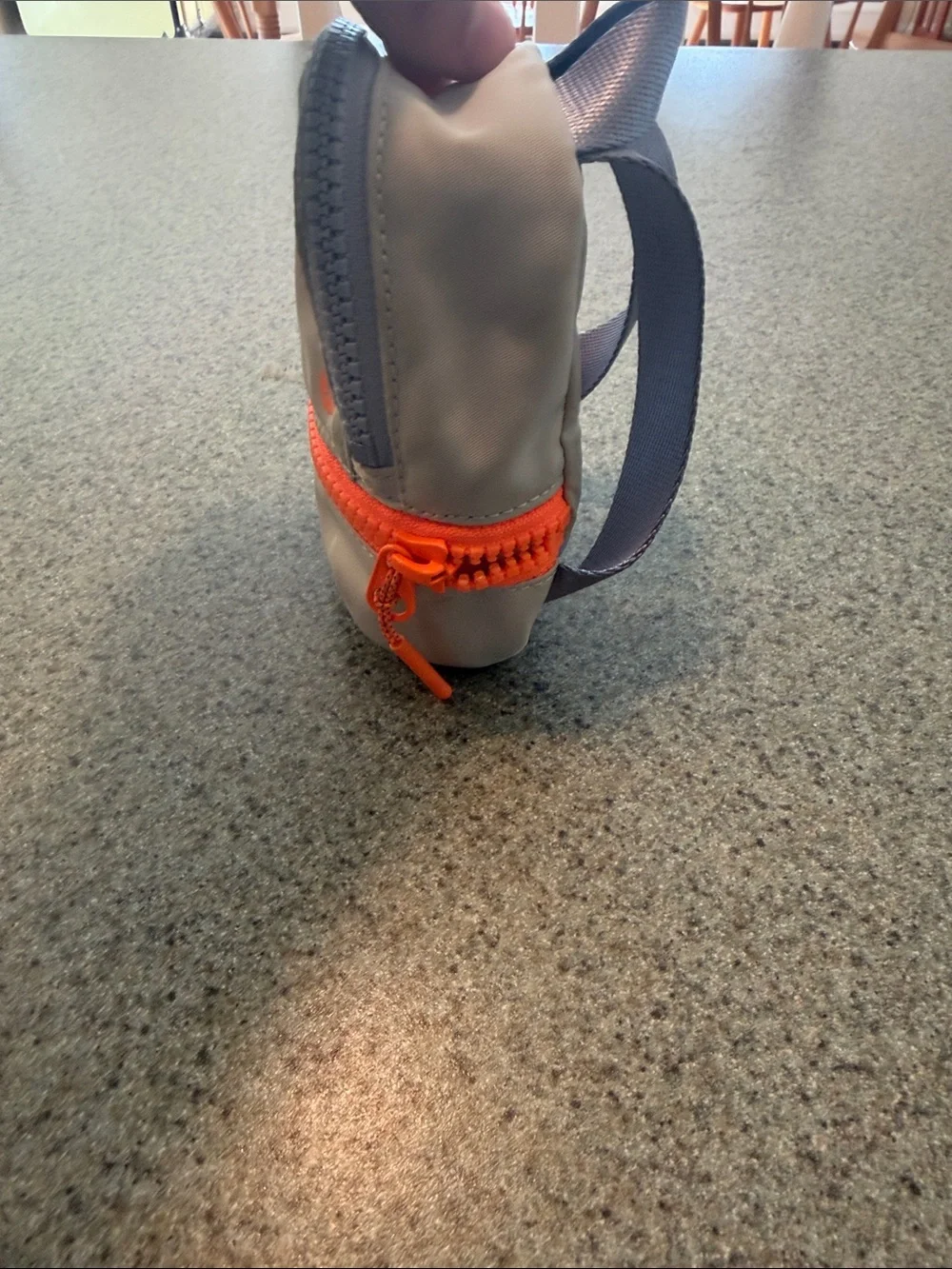 lululemon athletica Kids Beige Mini Backpack Coin Pouch with Orange Zipper